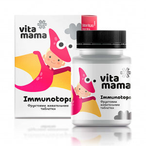Vitamama. Imunotops, voćne tablete za žvakanje sa vitaminima A, C i D, 90 tableta