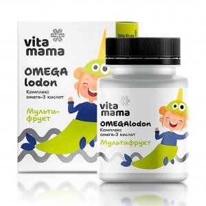 Vitamama. OMEGAlodon (multifruit), kompleks omega-3 kiselina, 60 kapsula